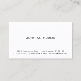 Carte De Visite Simple Blanc simple professionnel