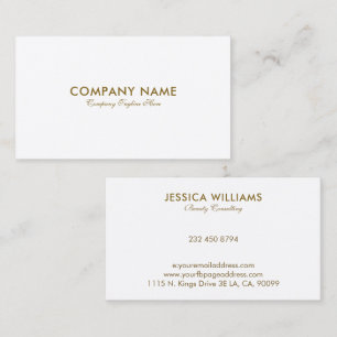 Carte de visite simple blanche pour entreprise