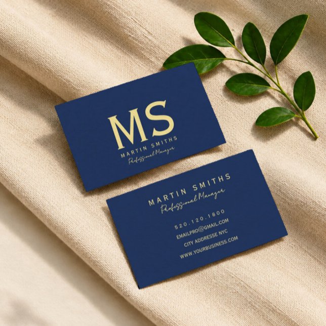 Carte de visite simple bleu royale classique (Créateur téléchargé)