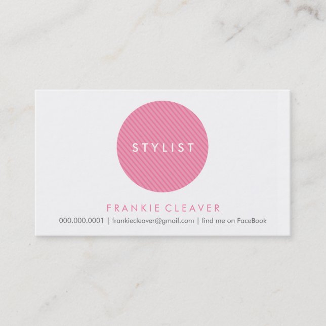 CARTE DE VISITE SIMPLE :: bold spot rose (Devant)