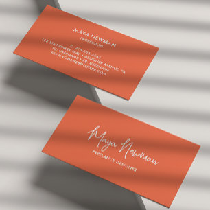 CARTE DE VISITE SIMPLE BRÛLE ORANGE SIGNATURE NOM PROFESSIONNEL
