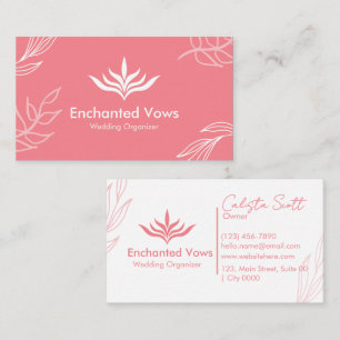 Carte De Visite Simple Charme Professionnel Rose Floral Soft Desig