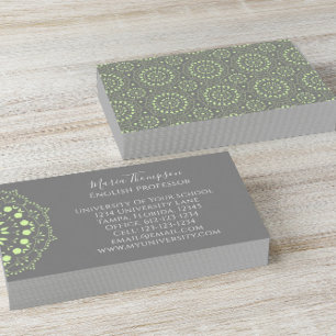 Carte De Visite Simple chic minimaliste gris et vert