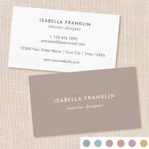 Carte De Visite Simple Chic Professional Minimalist Taupe Brown