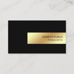 Carte De Visite Simple chic professionnel moderne d'or noir