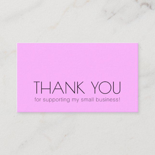 Carte De Visite Simple Chic Typographie Entreprise Merci Violet (Devant)