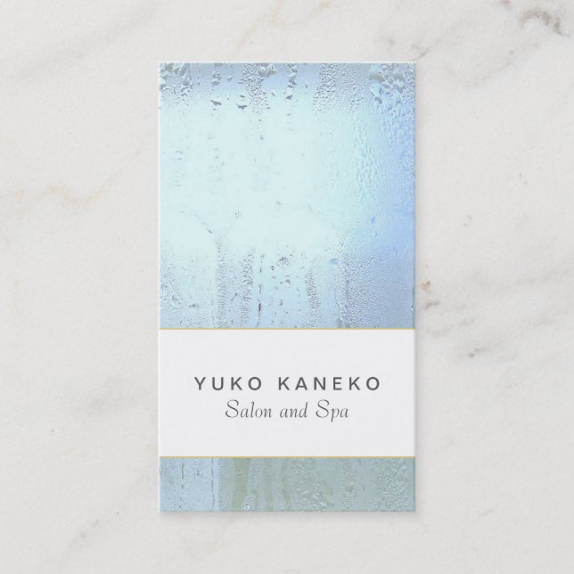 Carte De Visite Simple Clair Bleu Salon et Spa Chic (Devant)
