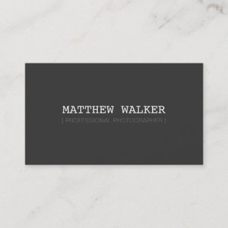 Carte De Visite SIMPLE clair moderne chic gris charbon foncé