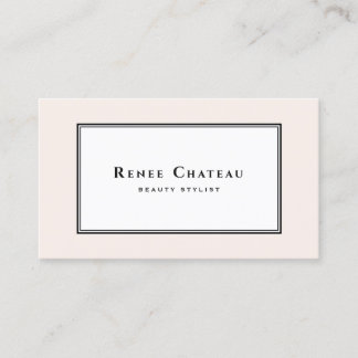 Carte De Visite Simple Classique Élégant Bleu Rose Beauté Salon