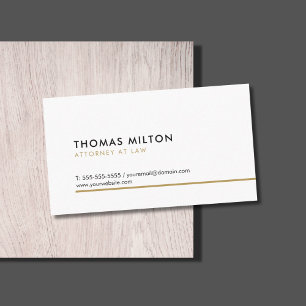 Carte De Visite Simple Clean Elegant White Golden Line Consultant