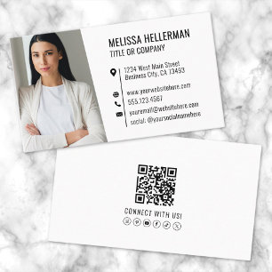 Carte De Visite Simple Code QR Moderne Professionnel Photo