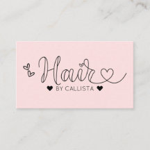 Simple Coeurs Joli Rose Typographie Cheveux