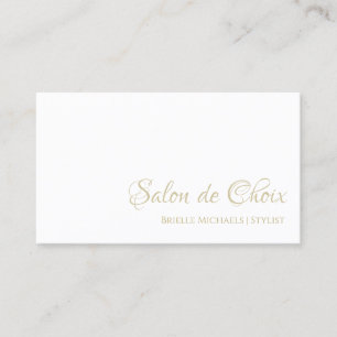 Carte De Visite Simple Coiffure et salon de beauté Élégant script