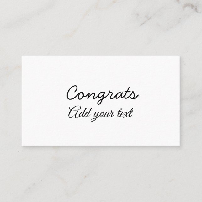 Carte De Visite Simple congratulation graduation add your (Devant)