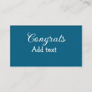 Carte De Visite Simple congratulation graduation add your