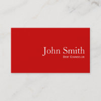 Carte de visite simple conseiller en dette rouge s