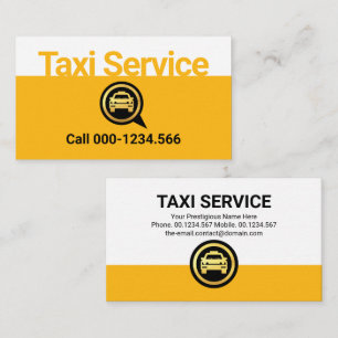 Carte De Visite Simple couche de service de taxi jaune