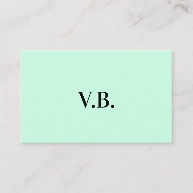 Carte De Visite Simple couleur unie ajouter nom texte monogramme  (Devant)