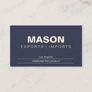 Carte De Visite Simple Crème/Bleu