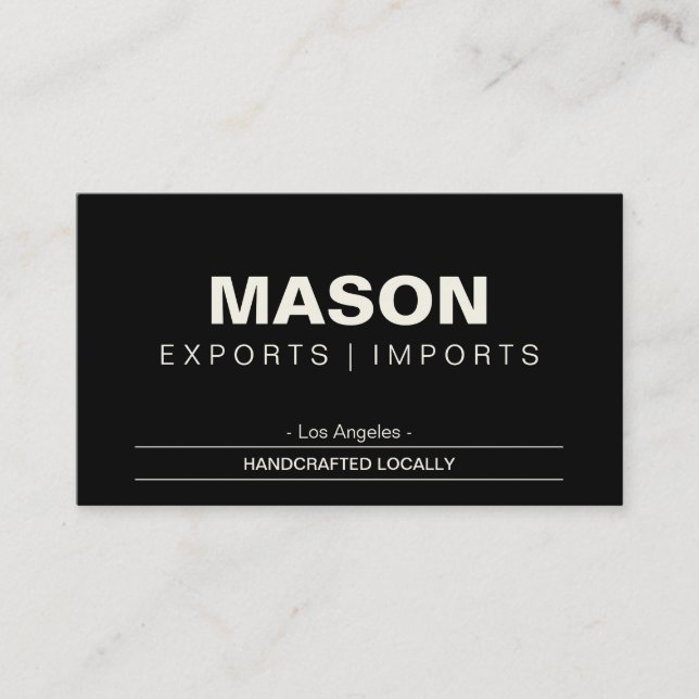 Carte De Visite Simple | Crème/Noir (Devant)