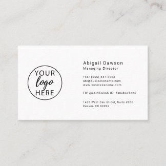 Carte De Visite Simple Custom Logo Business Card