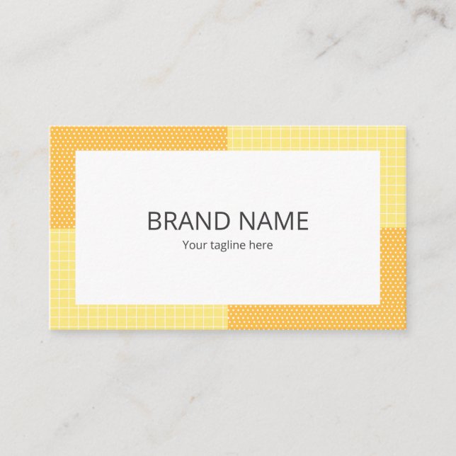 Carte De Visite Simple Cute Yellow Orange Dot Check Pattern Backgr (Devant)
