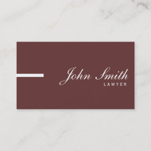 Carte de visite simple d'avocat de brun de plaine