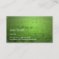 Carte de visite simple de gisement de riz de vert