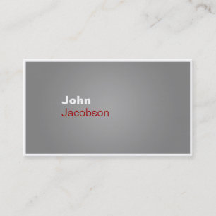 Carte de visite simple de gris, rouge et blanc