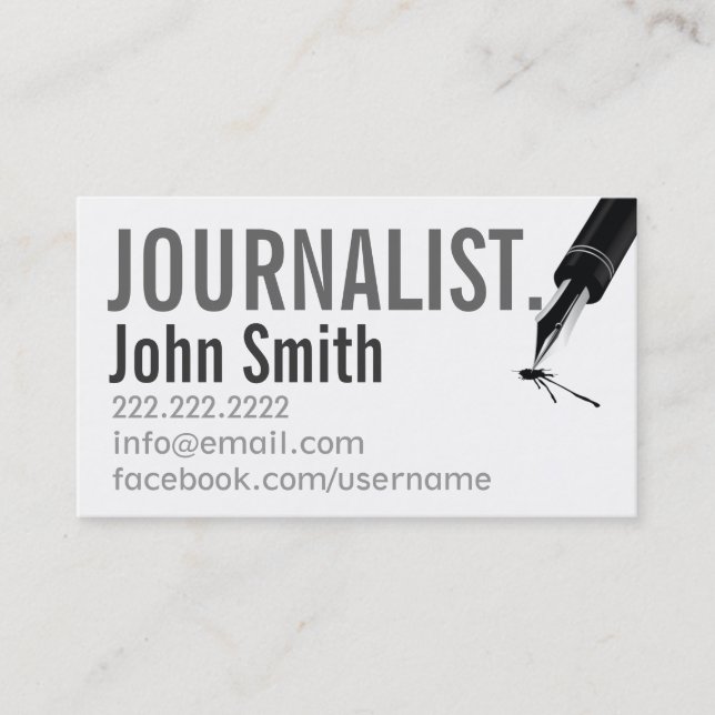 Carte de visite simple de journaliste typographiqu (Devant)