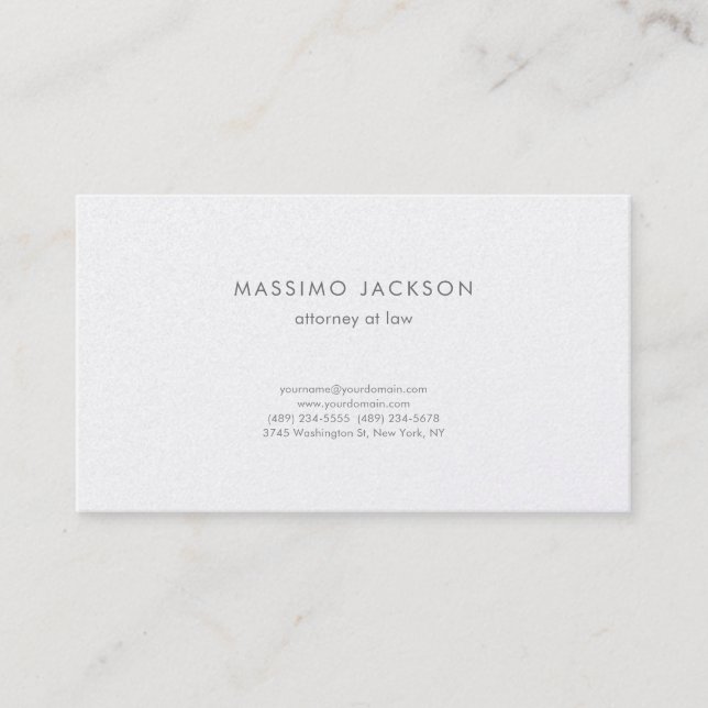 Carte de visite simple de Pearl Unique Attorney at (Devant)