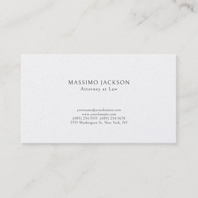 Carte de visite simple de Pearl Unique Attorney at (Devant)