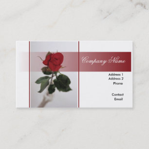 Carte de visite simple de rose rouge