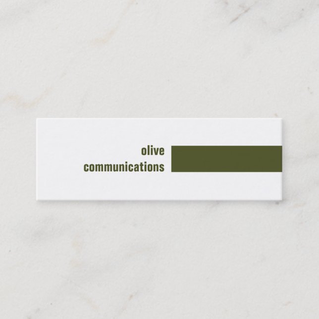 Carte de visite simple de vert olive (Devant)