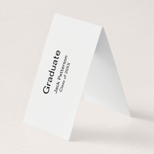 Carte De Visite simple diplôme minimal ajouter nom classe moderne (Dos)