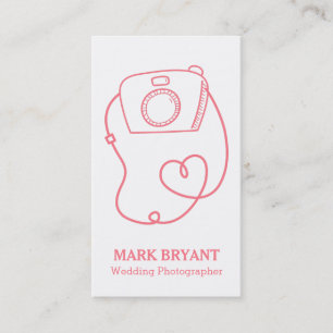 Carte De Visite Simple Doodle d'appareil photo, Photographe de mar
