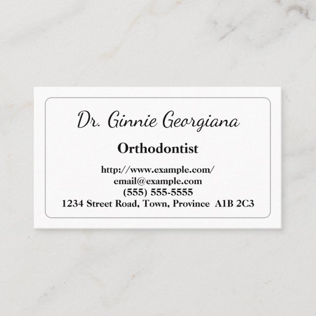 Carte de visite simple d'orthodontiste (Devant)
