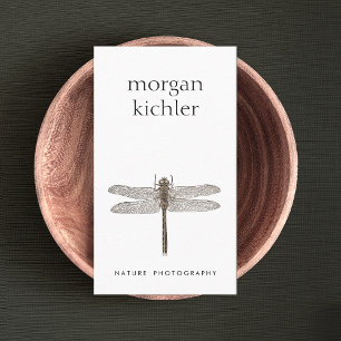Carte De Visite Simple Dragonfly Nature Professionnel Blanc