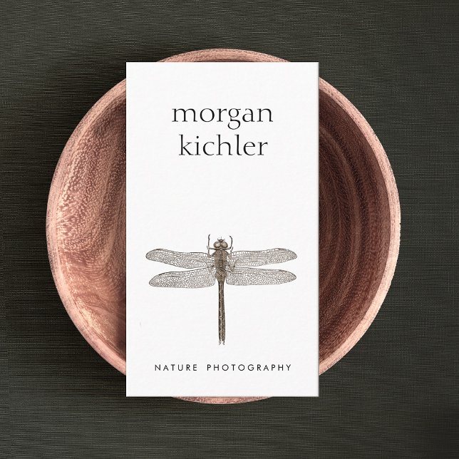 Carte De Visite Simple Dragonfly Nature Professionnel Blanc (Créateur téléchargé)