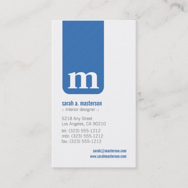 Carte de visite simple du concepteur de monogramme (Devant)