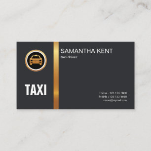 Carte De Visite Simple élégance Exquise Black Gold Stripe Taxi