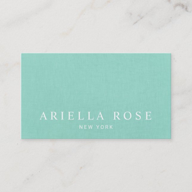 Carte De Visite Simple Elegant Aqua Blue Professional (Devant)