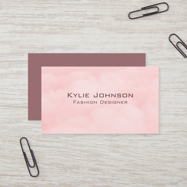 Carte De Visite Simple Elegant Cloud Monogramme Personnalisé (Devant/Arrière en situation)
