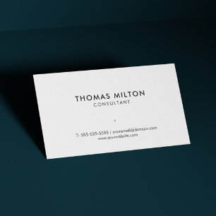 Carte De Visite Simple Élégant Consultant Blanc
