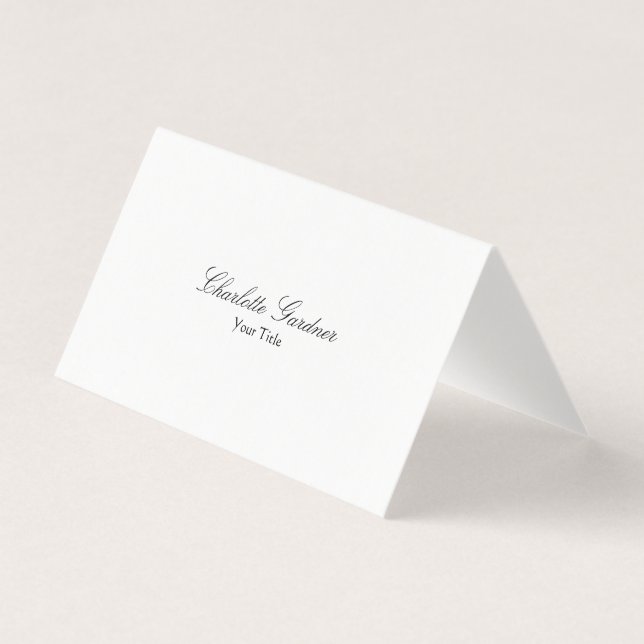 Carte De Visite Simple élégant créatif unique moderne blanc (Devant)