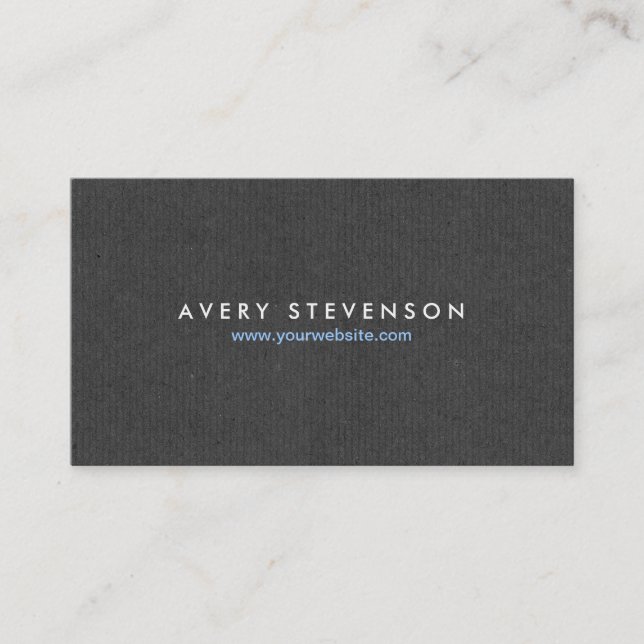 Carte De Visite Simple Elegant Entrepreneur Gris Texture Look (Devant)