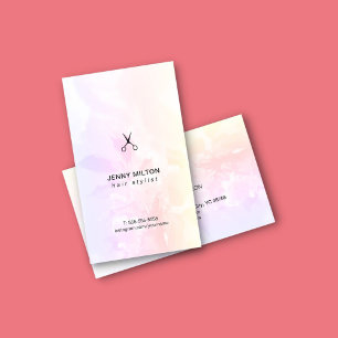 Carte De Visite Simple Elégant floral Ciseaux noir Liste de cheveu