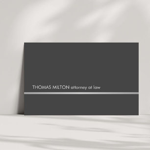 Carte De Visite Simple Elegant Gris Faux Silver Line Attorney