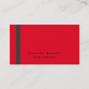 Carte De Visite Simple Élégant Gris Rouge Moderne Professionnel