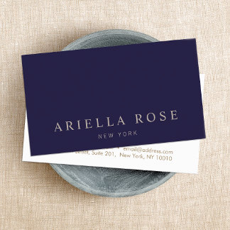 Carte De Visite Simple Elegant Marine Bleu Professionnel Minimalis